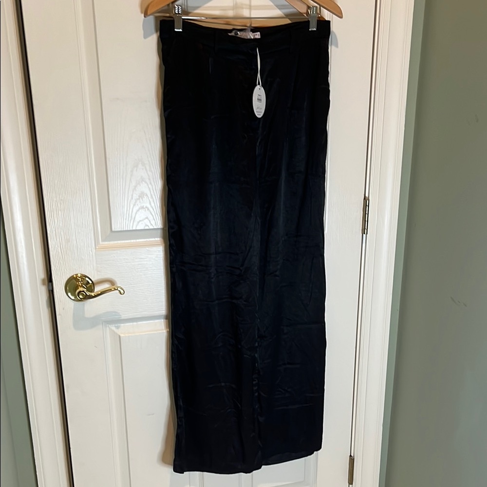 Petal & Pup Black Wide Leg satin pants